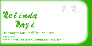 melinda mazi business card